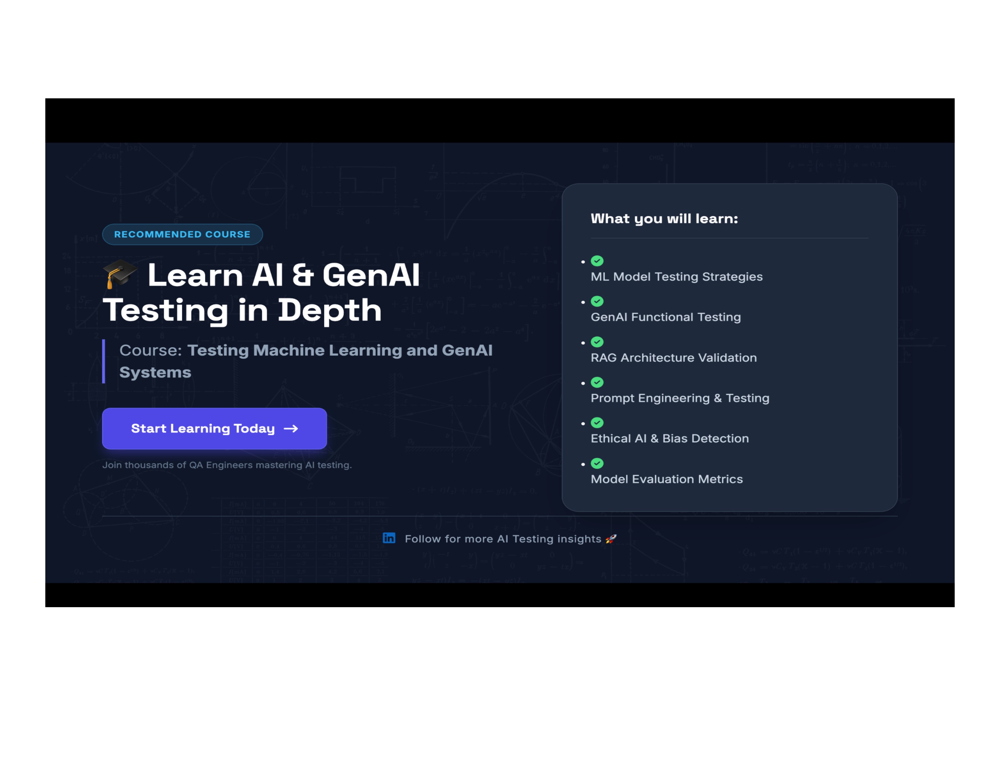 Recommended course — Testing Machine Learning and GenAI Systems